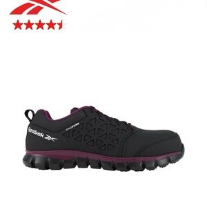 New Reebok Work Waterproof Safety Women's Black Purple Athletic Shoes US 9